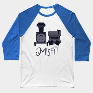 Misfit - Square-Wheeled Caboose Train Baseball T-Shirt